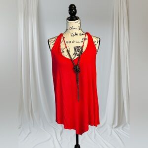 Fashion to Figure Elegant Orange-ish Red Halter Top Plus Size 3